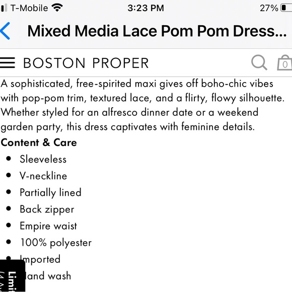 Boston Proper Maxi Dress Mixed Media Lace Pom Pom Sleeveless Hot Pink Size L - Picture 12 of 15